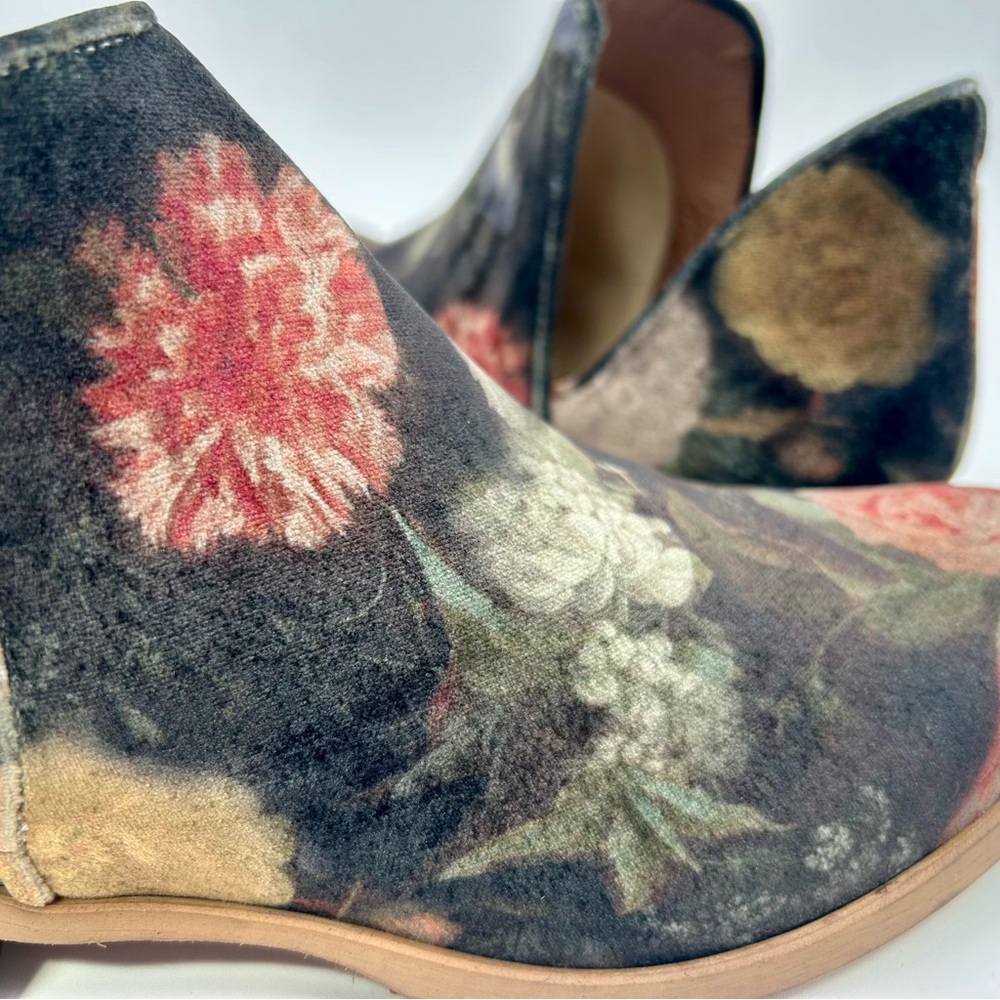 Ateliers Women’s Zale Floral Black Velvet Chic Slip On Luxury Ankle Boots 9M - Picture 8 of 13
